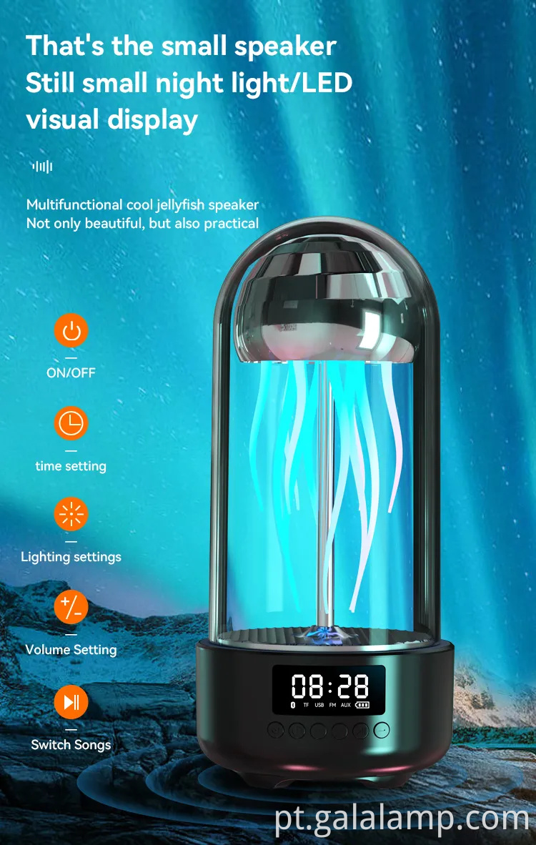 Alto -falante Bluetooth Intelligent Wireless, luz respiratória colorida, portátil inteligente